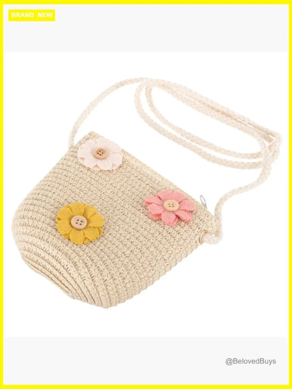 Woven Straw Crossbody Bag for Girls Handbag for Beach Summer